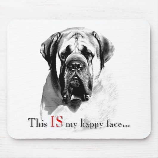 Tapis De Souris Mastiff Joyeux visage (Devant)