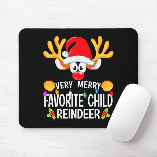 Tapis De Souris Matching Christmas Very Merry Favorite Child Reind (Avec souris)
