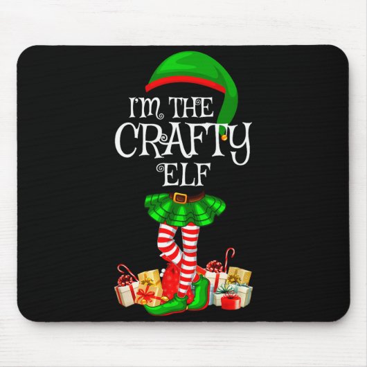 Tapis De Souris Matching Family Group I'm The Crafty Elf Christmas (Devant)