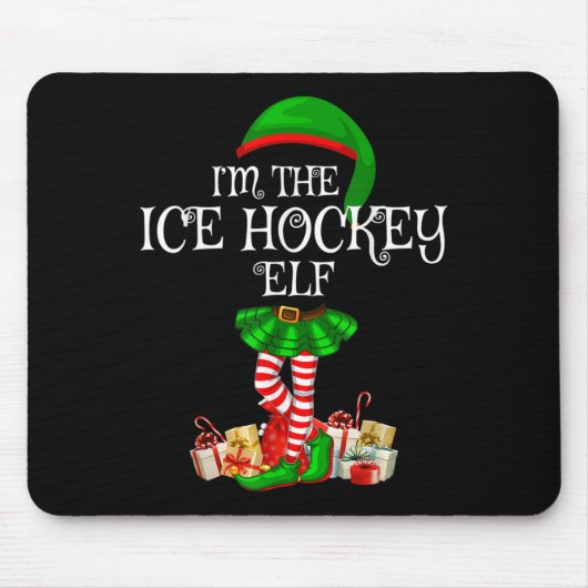 Tapis De Souris Matching Family Group I'm The Ice Hockey Elf Chris (Devant)