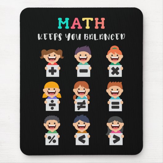 Tapis De Souris Math keeps you balanced (Devant)