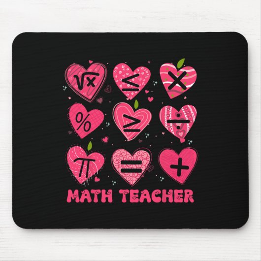 Tapis De Souris Math Saint-Valentin Enseignant Math Symboles Arith (Devant)
