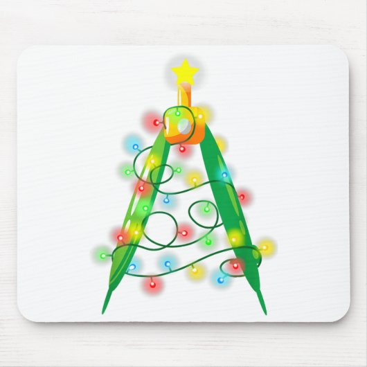 Tapis De Souris Math Teacher Comp Christmas Tree Lights School Geo (Devant)