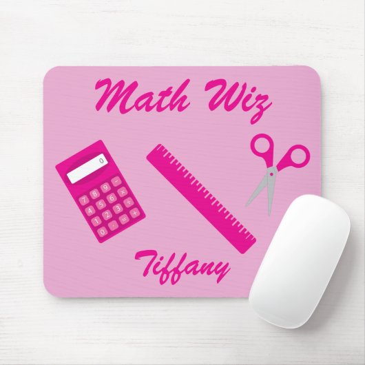 Tapis De Souris Math Wiz en rose (Avec souris)