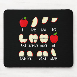 Tapis De Souris Mathématiques de fraction de pomme enseignants ret