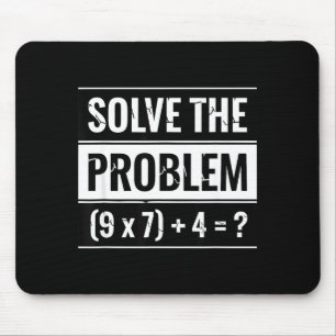 Tapis De Souris Mathématiques Résolvez Le Problème (9 X 7) + 4 = _