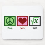 Tapis De Souris Maths d'amour de paix<br><div class="desc">Quelle est la racine carrée de x ? Je suis grand à résoudre des problèmes de maths. Je suis un peu un geek de maths.</div>