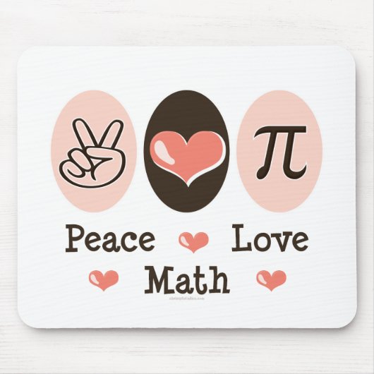 Tapis De Souris Maths Mousepad d'amour de paix (Devant)
