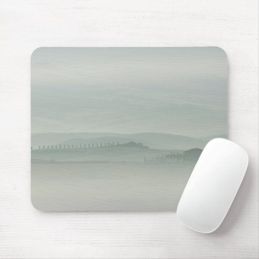 Tapis De Souris Matin en pastel en Toscane brumeuse (Avec souris)