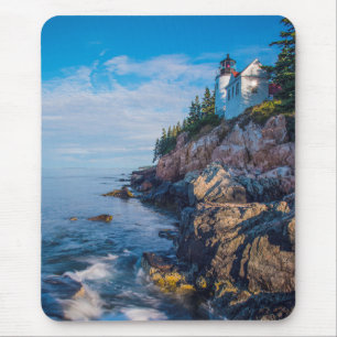 Tapis De Souris Matin Sun au phare bas de port