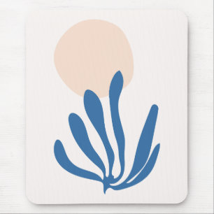 Tapis De Souris Matisse inspiré Celadon Blue, Peach Leaf Cutout
