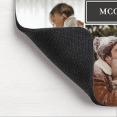 Tapis De Souris Matte Black Modern 4 Photo Collage & Nom (Coin)