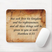 Tapis De Souris Matthew 6:33 Bible (Avec souris)