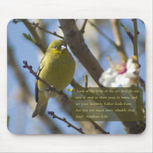 Tapis De Souris Matthieu 6:26 Goldfinch Mousepad
