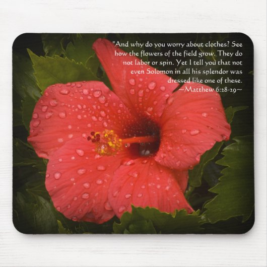 Tapis De Souris Matthieu 6:28-29 Hibiscus Mousepad (Devant)