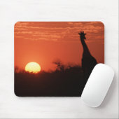 Tapis De Souris Mauspad Giraffe Coucher de soleil (Avec souris)