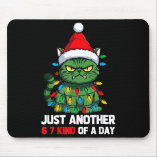 Tapis De Souris Mauvais Chat Lumières de Noël Bah Humbug 6 7 Mème 