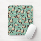 Tapis De Souris Mauvais chats siamois frapper des trucs (Avec souris)