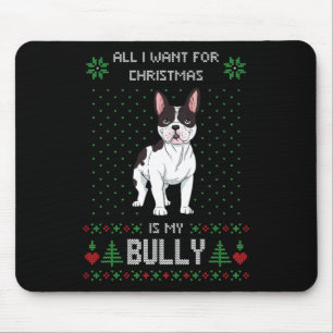 Tapis De Souris Mauvaise chemise de Noël Bully Chien Bouledogue Fr