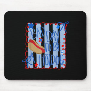 Tapis De Souris Mauvaise Journée Pour Être Un Hotdog 4 Juillet Coq