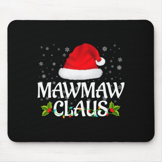 Tapis De Souris Mawmaw Claus Christmas Lights Santa Pajama Family (Devant)