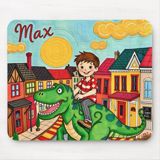 Tapis De Souris MAX ~ Embarquer un Dinosaure ! ~ Mousepad (Devant)