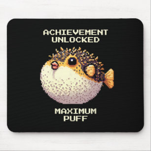 Tapis De Souris Max Puff a atteint Pixel Pufferfish Retro Gamer Ar