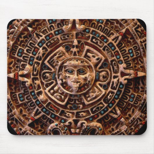 Tapis De Souris Mayan-Aztec Sacré Calendrier Soleil Art Mousepad (Devant)