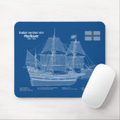 Tapis De Souris Mayflower - Plan directeur des navires ABD (Avec souris)