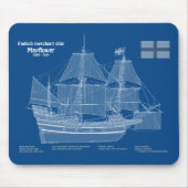 Tapis De Souris Mayflower - Plan directeur des navires ABD (Devant)