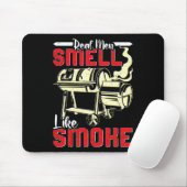 Tapis De Souris Meat Lover Real Men Smell Like Smoke Funny Men (Avec souris)