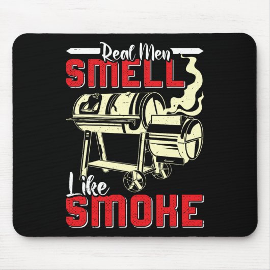 Tapis De Souris Meat Lover Real Men Smell Like Smoke Funny Men (Devant)