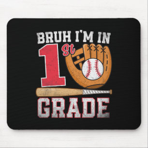 Tapis De Souris Mec je suis en 1re année Retour à l'école Baseball