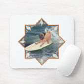 Tapis De Souris Mec Pug Surfeur (Avec souris)