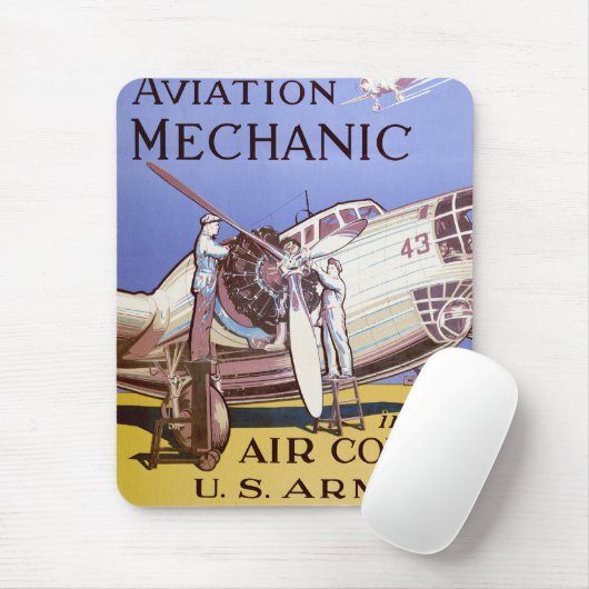 Tapis De Souris Mécanicien d'aviation (Avec souris)