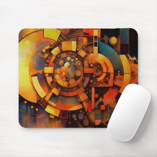 Tapis De Souris Mécanisme Solaire Steampunk Abstrait (Avec souris)
