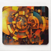 Tapis De Souris Mécanisme Solaire Steampunk Abstrait (Devant)