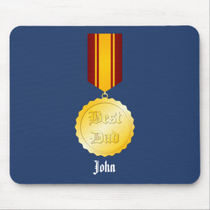 Tapis De Souris Médaille Broche Meilleur Papa Fête des Pères