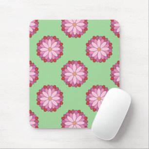 Tapis De Souris Médaillon asiatique rose pastel Floral