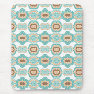 Tapis De Souris Médaillon bleu/tan/marron coloré