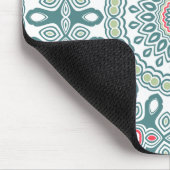 Tapis De Souris Médaillon de style mondial turquoise et vert (Coin)