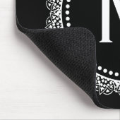 Tapis De Souris Médaillon noir et blanc personnalisé (Coin)