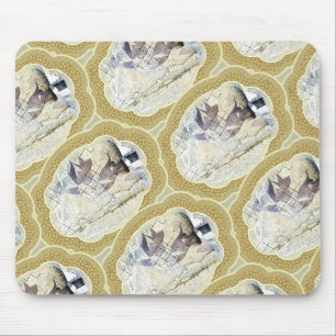 Tapis De Souris Médaillons en bleu et vert terre