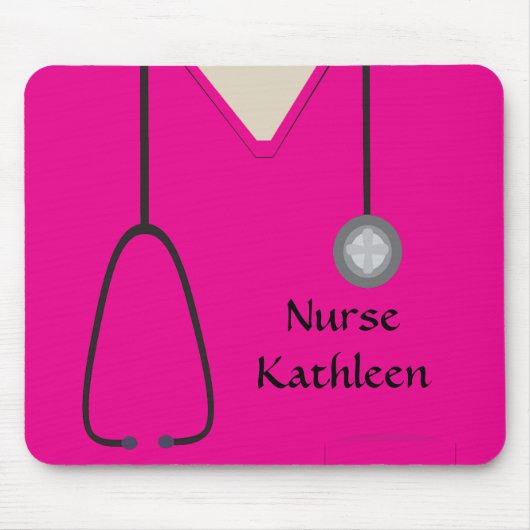 Tapis De Souris Médicale Scrubs Uniforme Hot Rose (Devant)