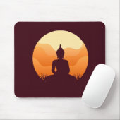 Tapis De Souris Méditant Bouddha Sunset Mousepad (Avec souris)