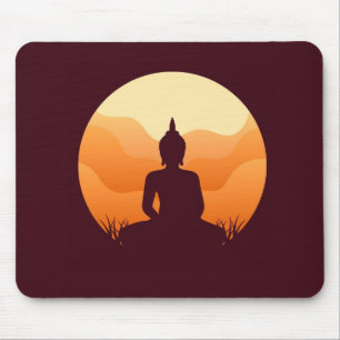 Tapis De Souris Méditation du coucher de soleil de Bouddha Mousep
