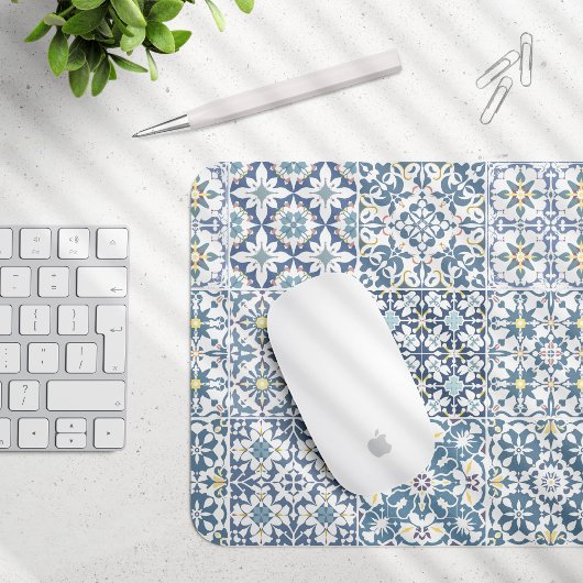 Tapis De Souris Mediterranean Tiles, Moroccan, Majolica, Azulejo