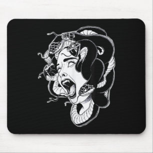 Tapis De Souris Méduse Blackwork Tattoo Flash