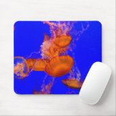 Tapis de souris Méduse Orange | Art de bureau Océa (Avec souris)