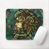 Tapis De Souris Méduse verte Serpent Rose Gorgone (Avec souris)